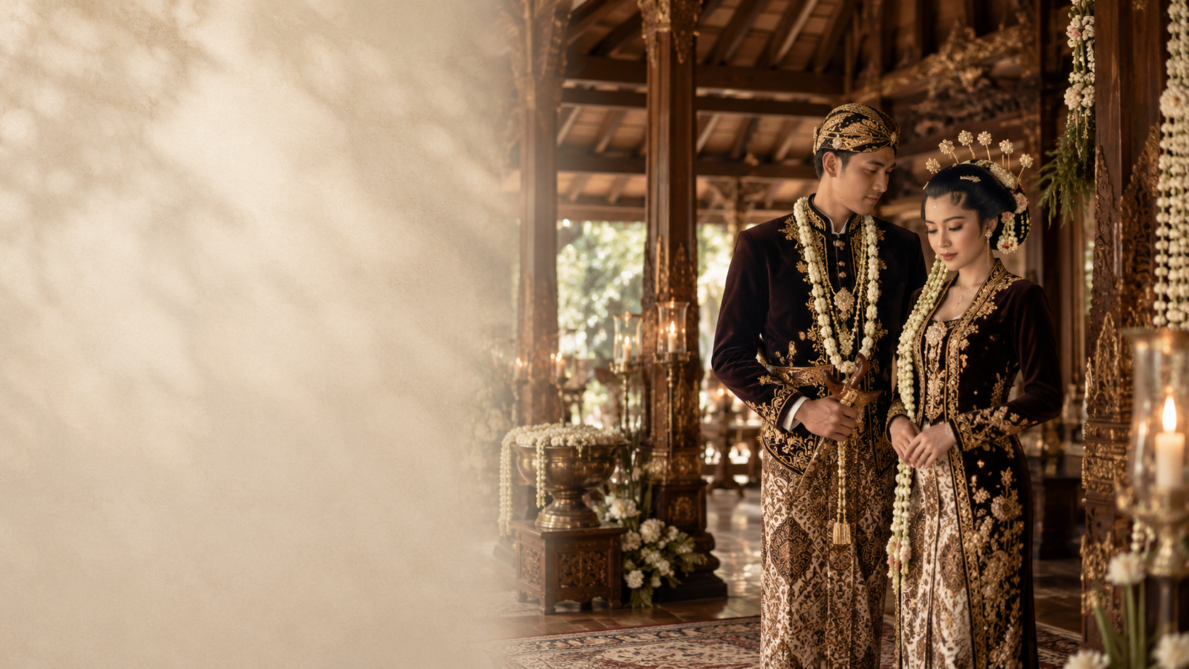 Ilustrasi pasangan pengantin adat Jawa